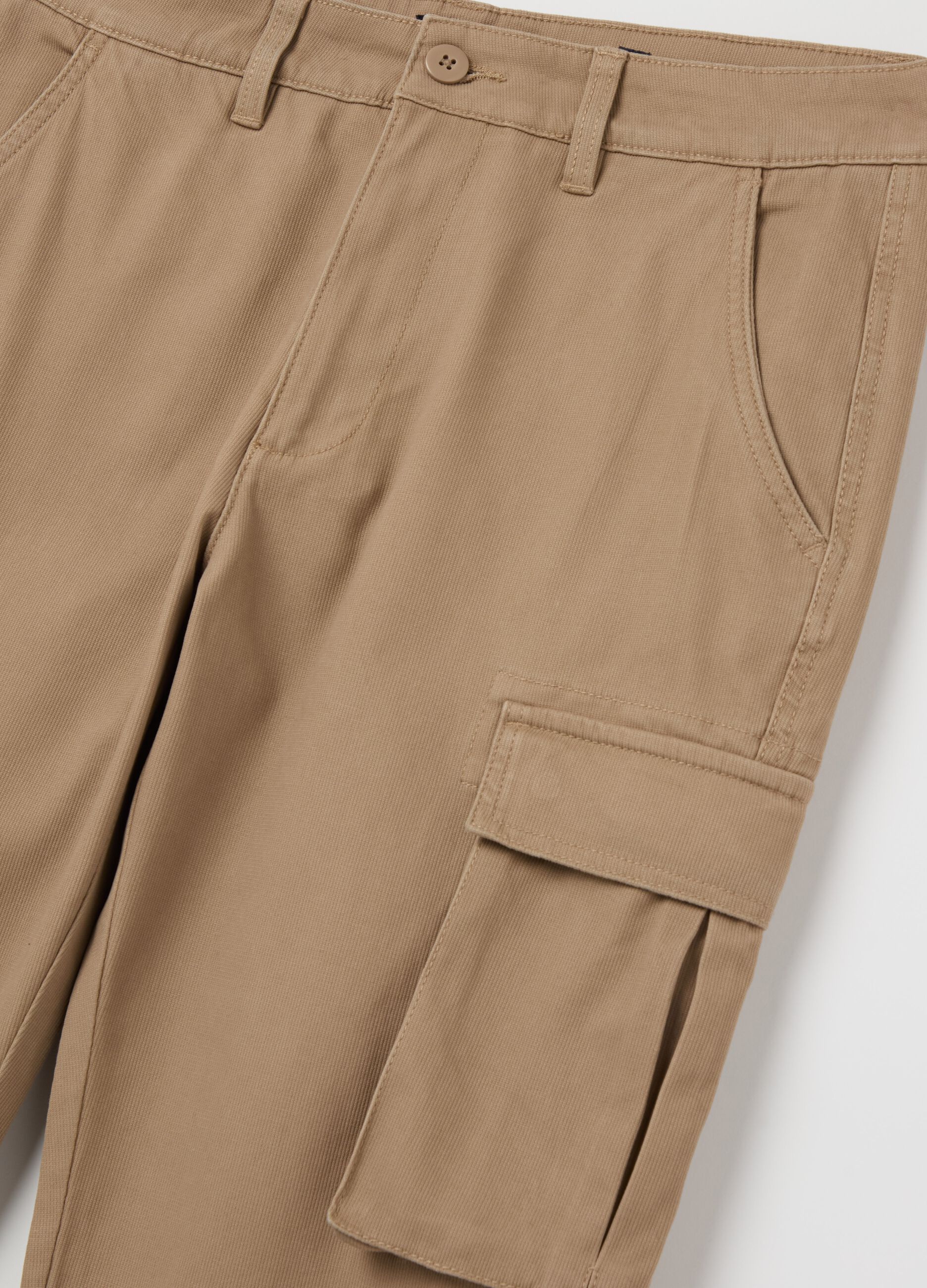 Cargo trousers in piquet