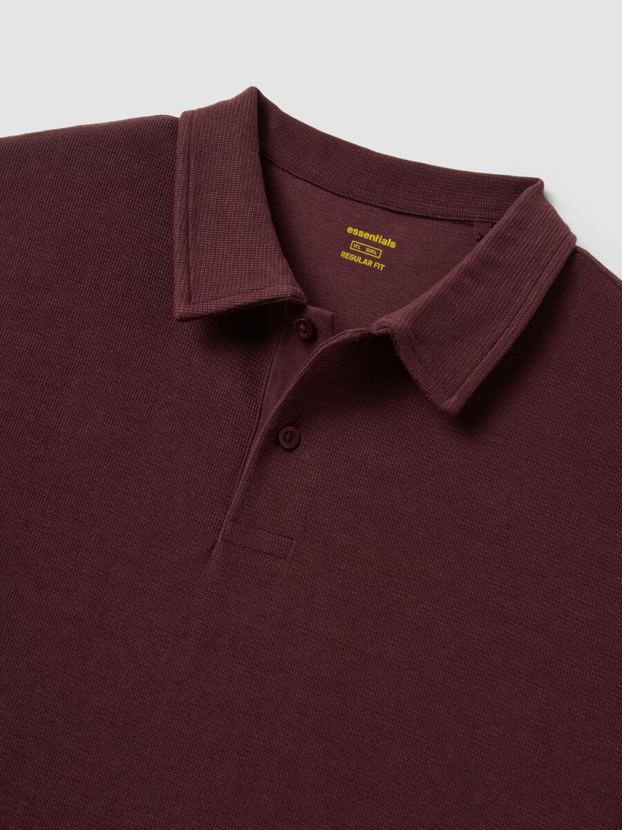 Brown stretch cotton polo shirt regular fit_5