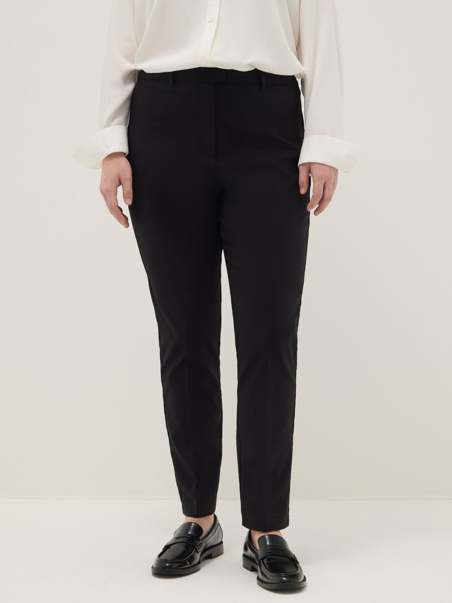 Black skinny viscose blend leggings_1