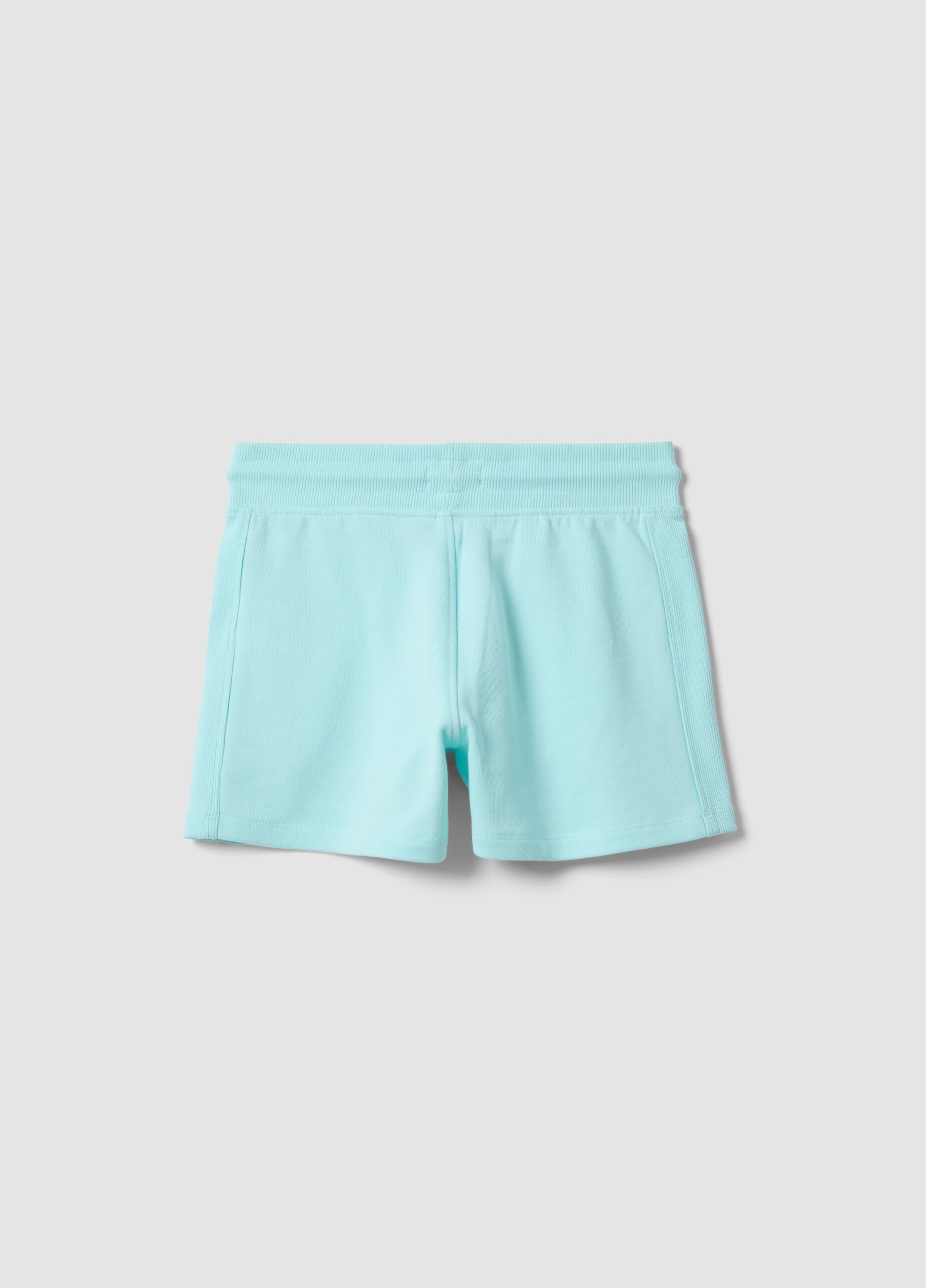 Light blue pure organic cotton girls&rsquo; shorts with elasticated waist