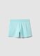 Light blue pure organic cotton girls&rsquo; shorts with elasticated waist_1