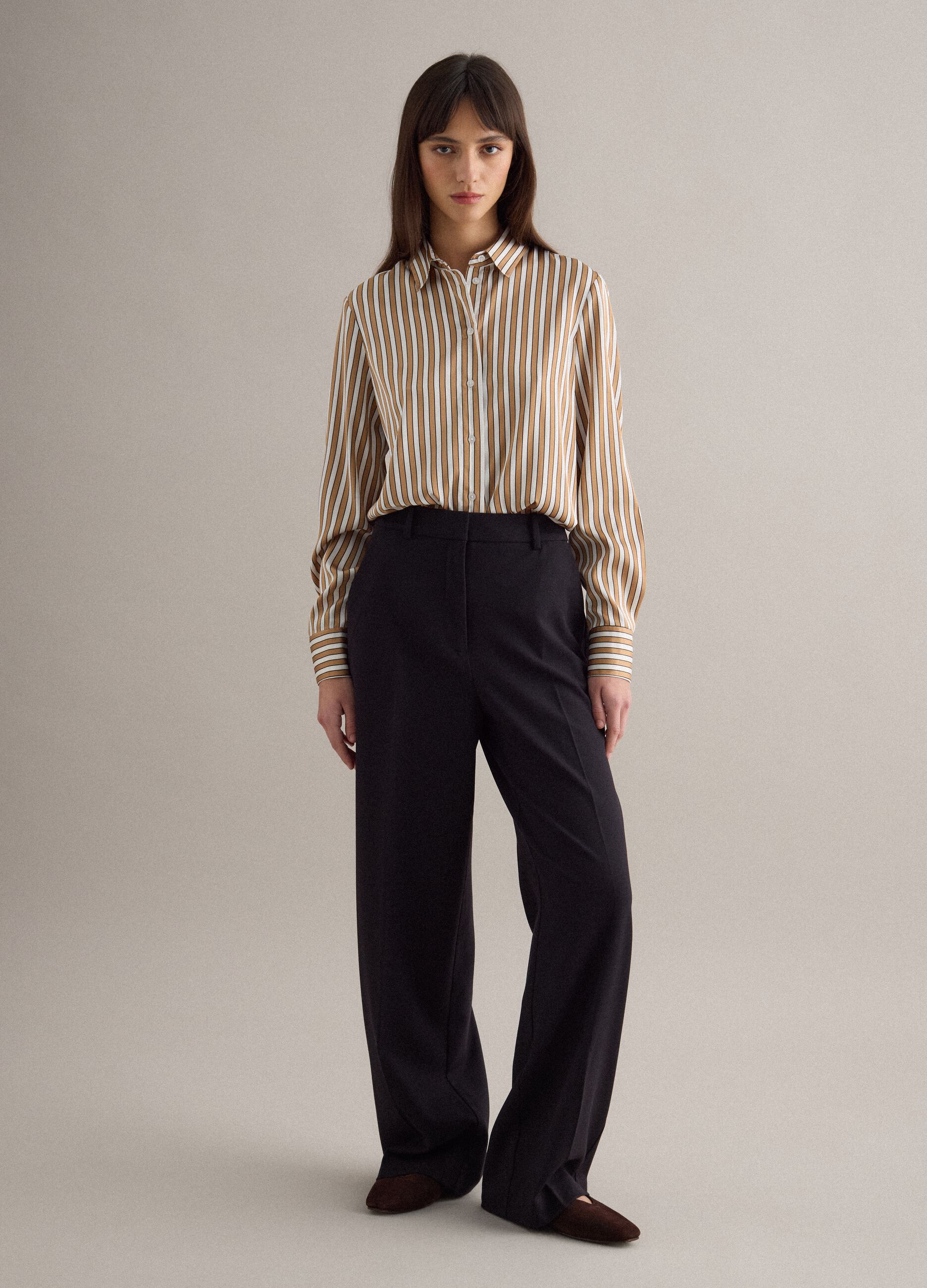 Multicolour striped long sleeve shirt regular fit