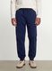Pantaloni jogger blu in misto cotone organico e viscosa_1