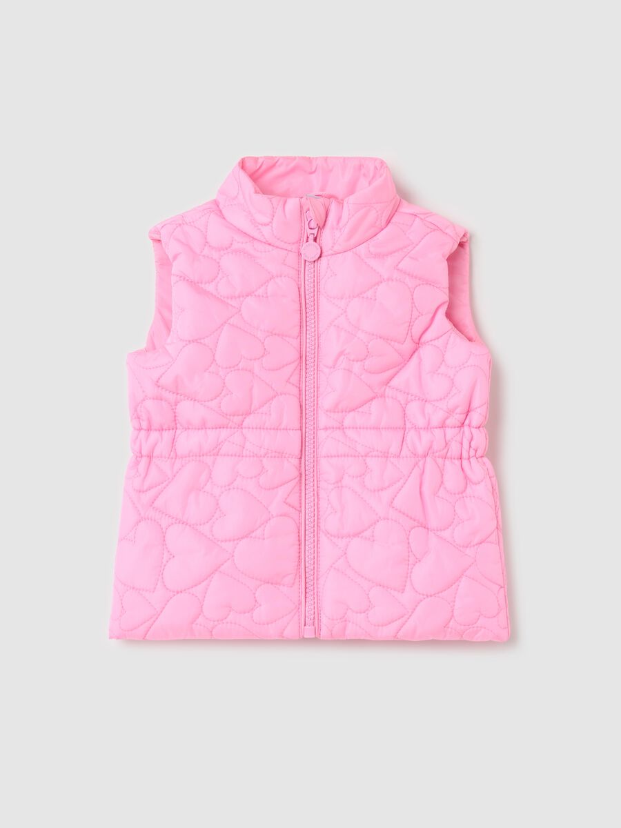 Full-zip gilet with heart quilting_0