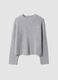 Maglia grigia in lana e alpaca elasticizzato girocollo_4
