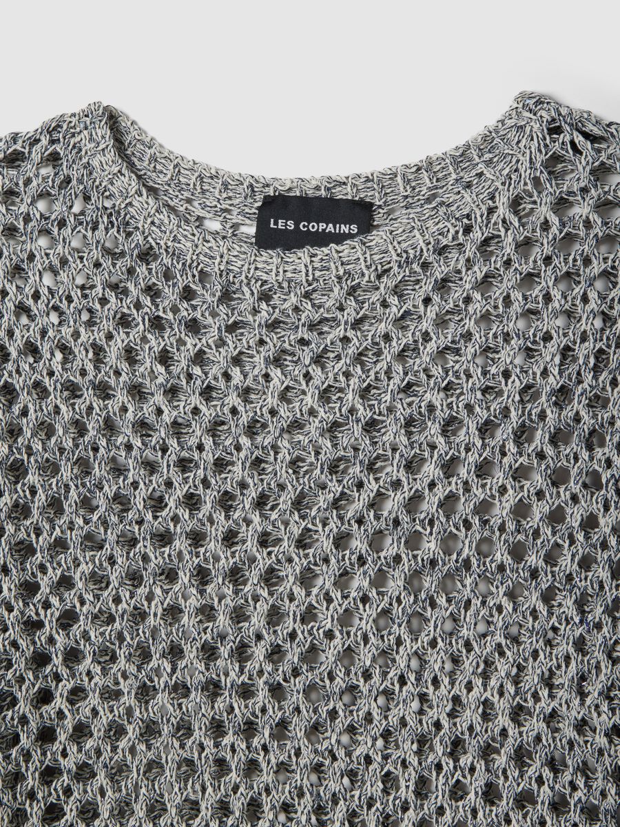 Maglione multicolor in misto cotone con lavorazione a maglia_5