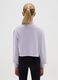 Cropped violet cotton long sleeve top for girls with regular fit_1