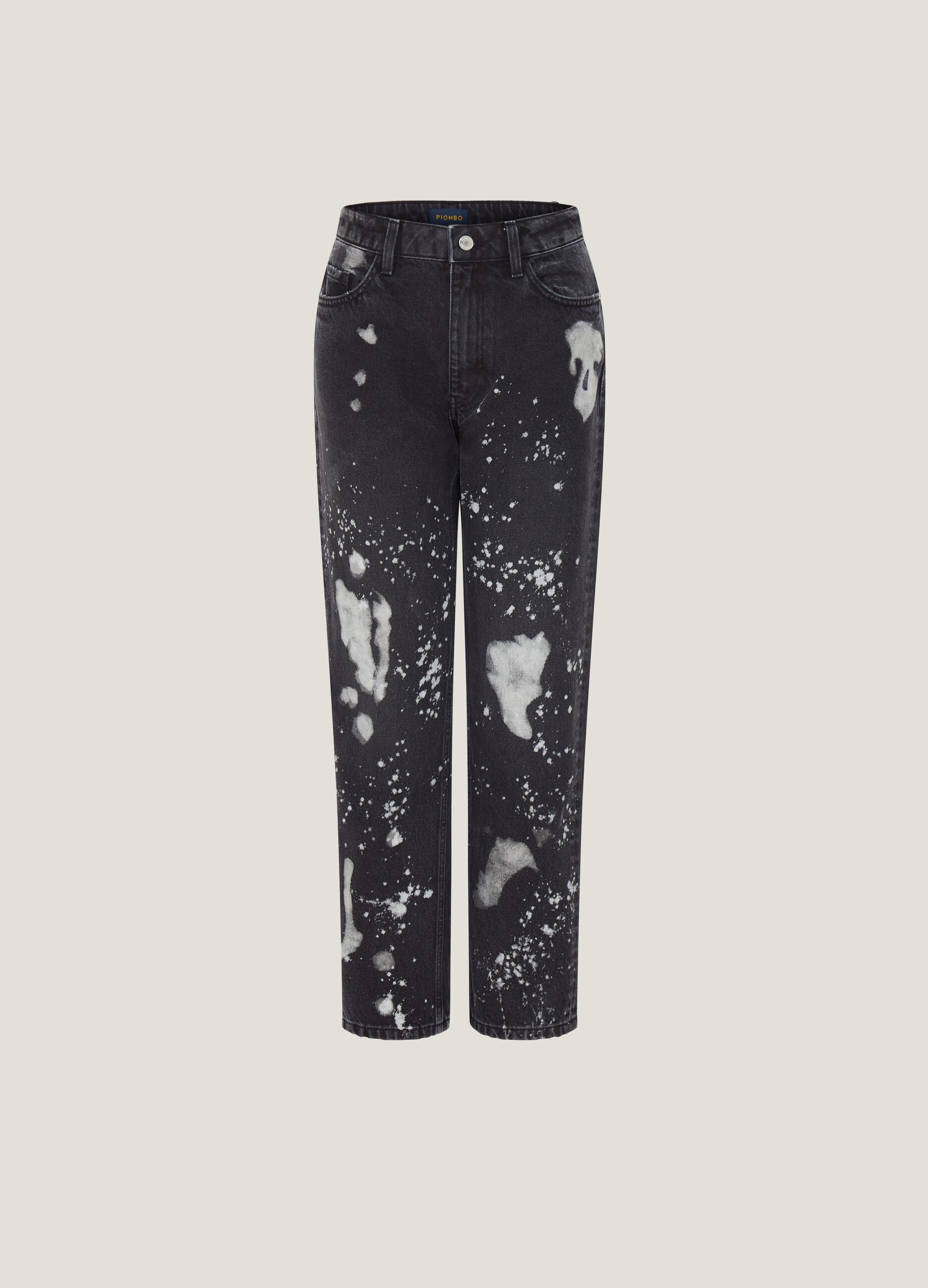 Jeans straight fit stampa effetto pittura_0