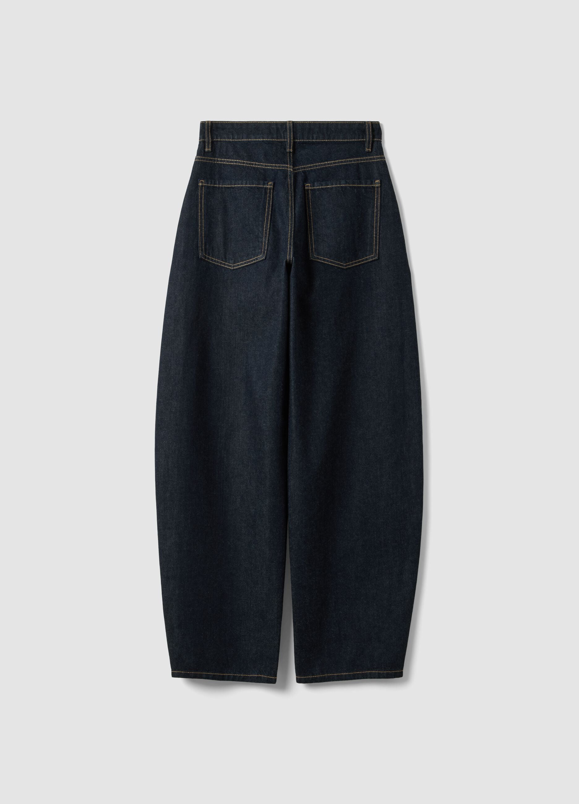 Jeans lavaggio scuro denim in puro cotone barrel fit