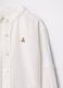 White linen and cotton shirt with teddy bear embroidery_2