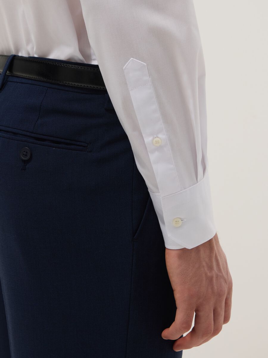 Camicia a maniche lunghe in misto cotone bianca slim fit easy iron_3