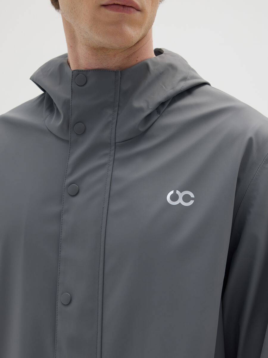 Grey regular fit lightweight waterproof jacket_3