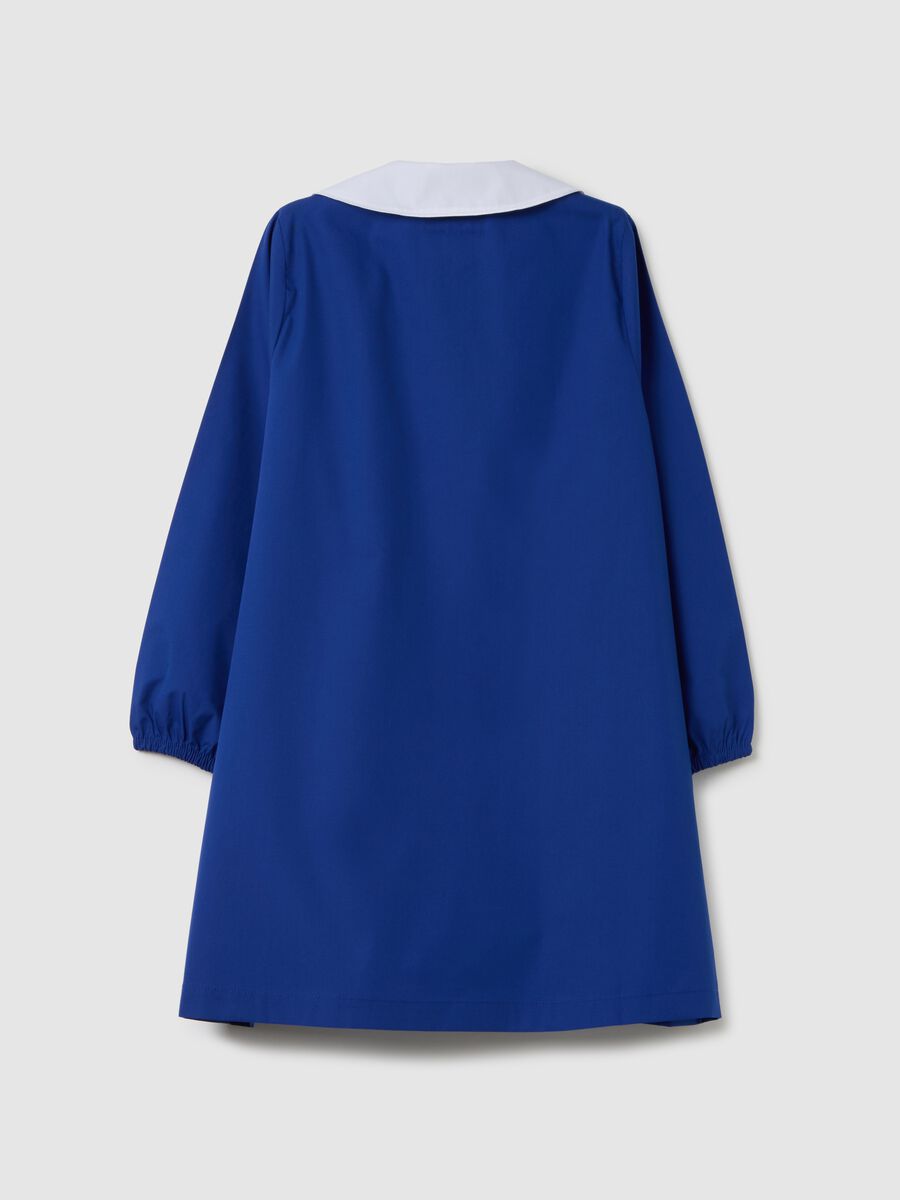 Girls' school blouse in blue multicolour cotton blend_1