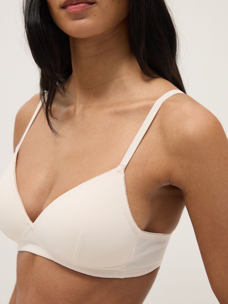 Reggiseno in cotone elasticizzato bianco con imbottitura leggera_3