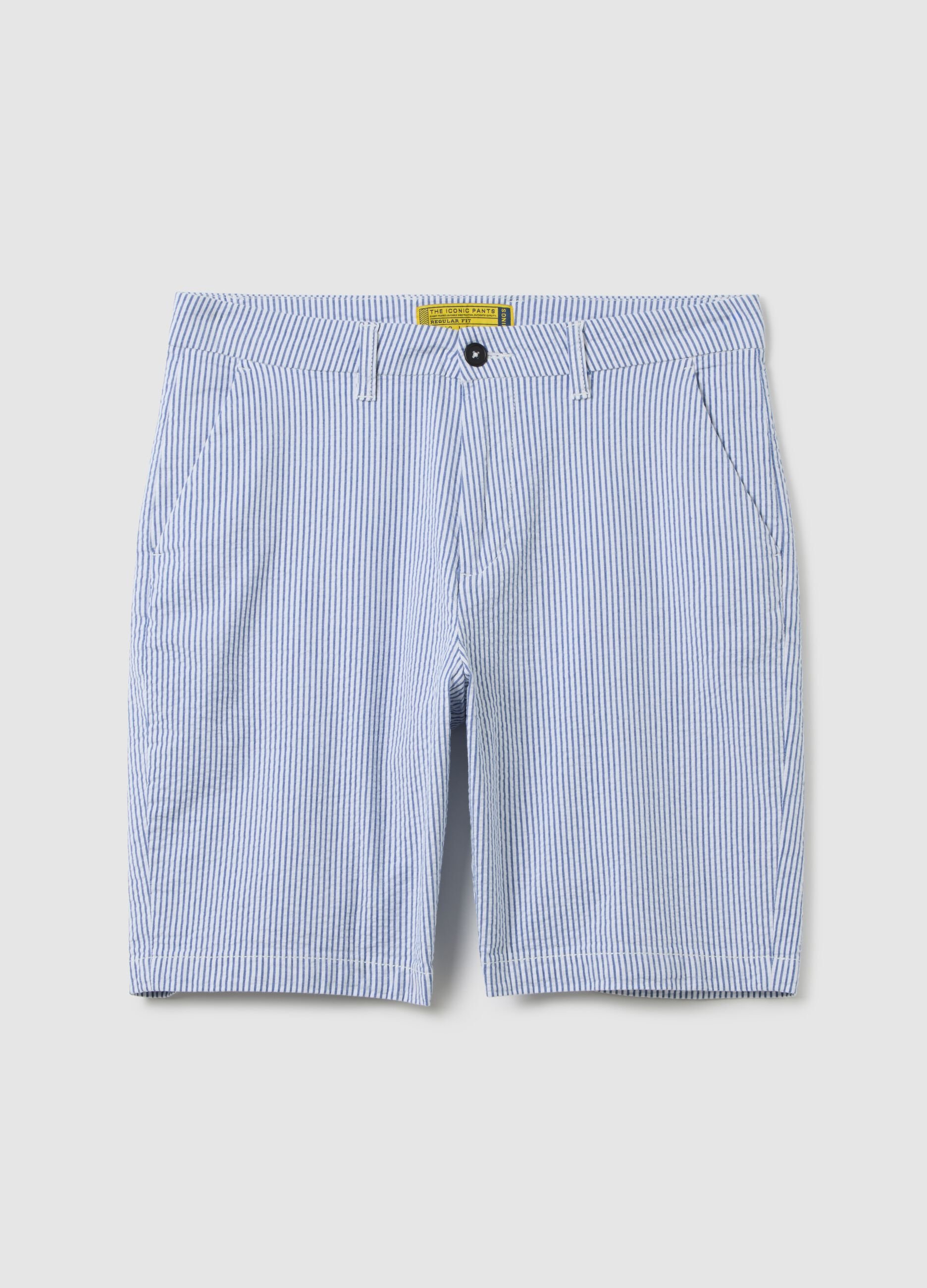Bermuda da uomo in cotone elasticizzato multicolor regular fit