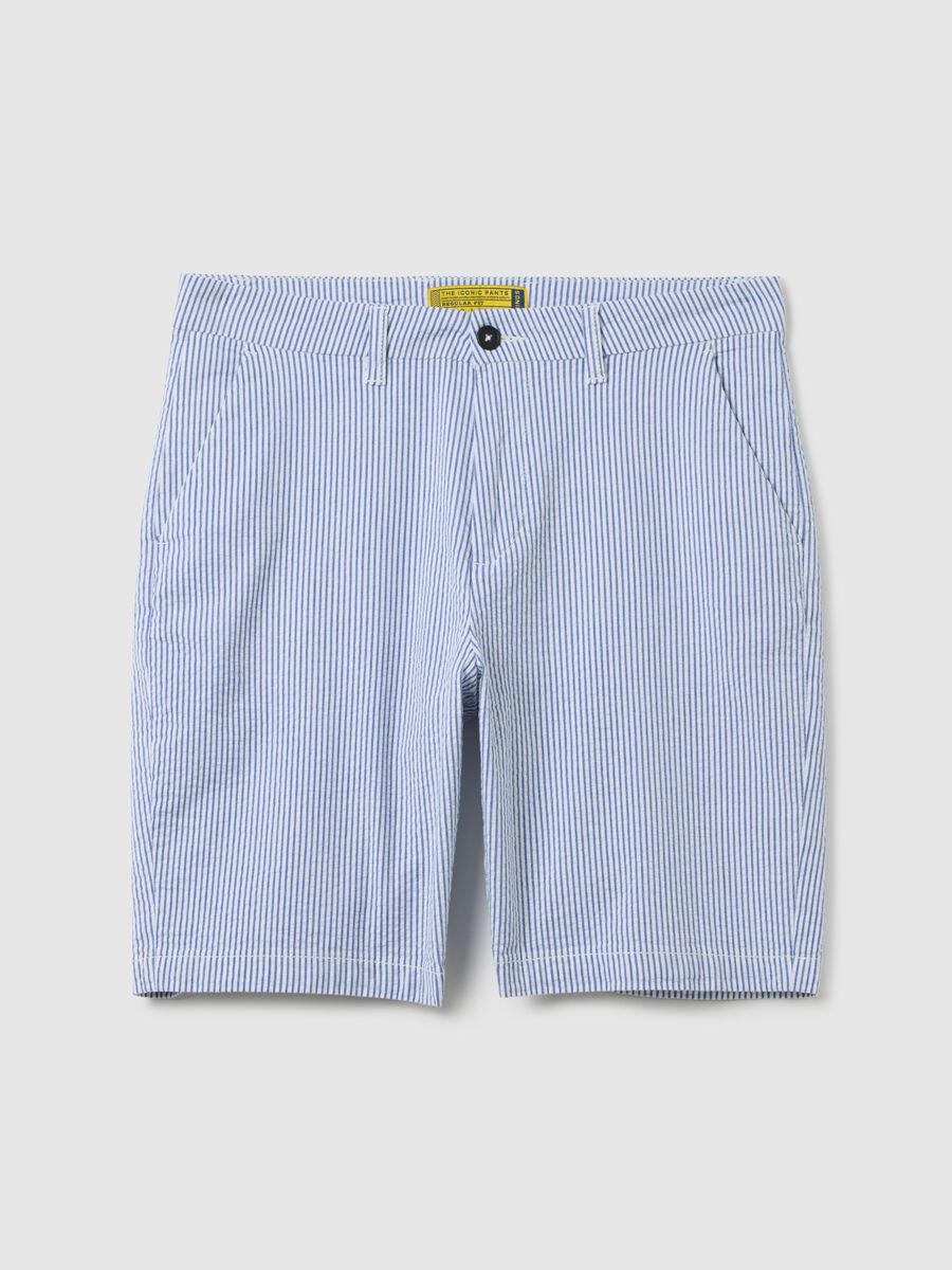 Men's multicolour stretch cotton Bermuda shorts - regular fit_0