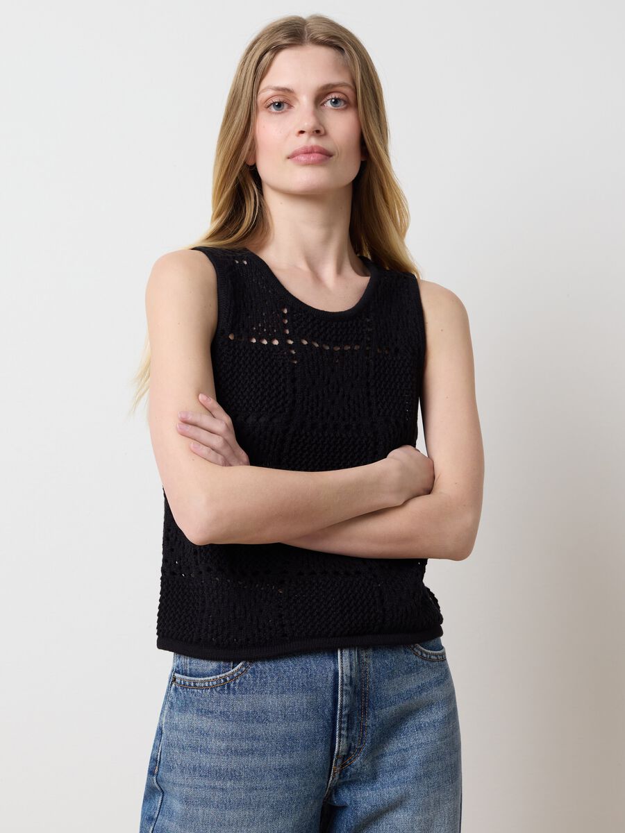 Les Copains Black Cotton Top_2