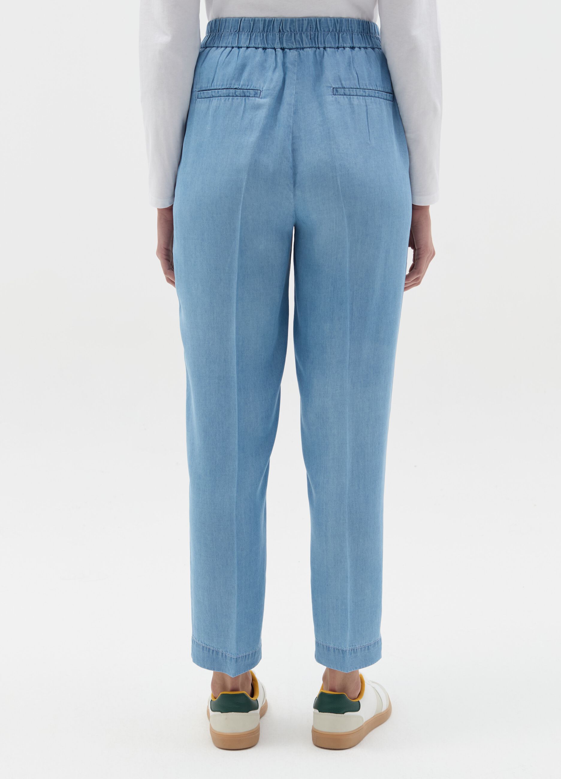 Joggers carrot fit effetto denim