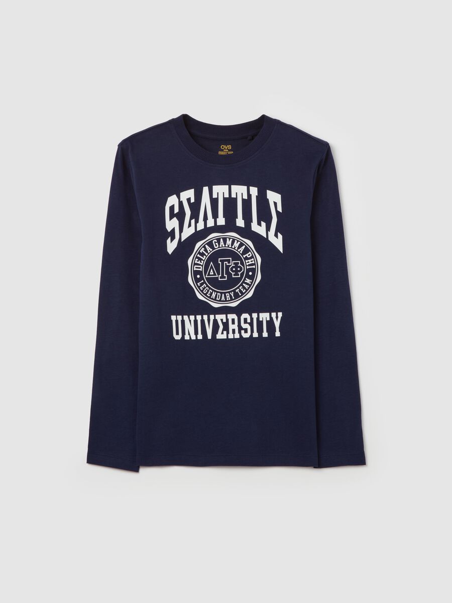 T-shirt a maniche lunghe con stampa lettering_3