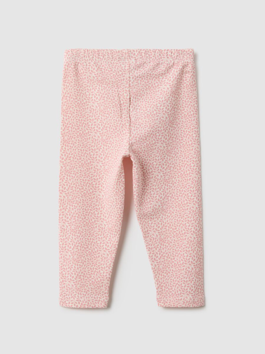 Pink Slim Fit Cotton Stretch Leggings for Girls_1