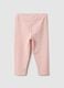 Pink Slim Fit Cotton Stretch Leggings for Girls_1