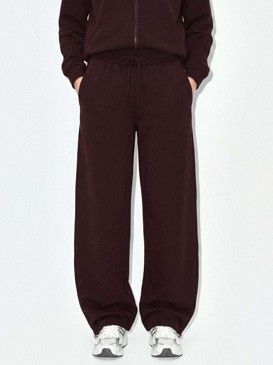 Pantaloni jogger viola in misto cotone baggy fit_1
