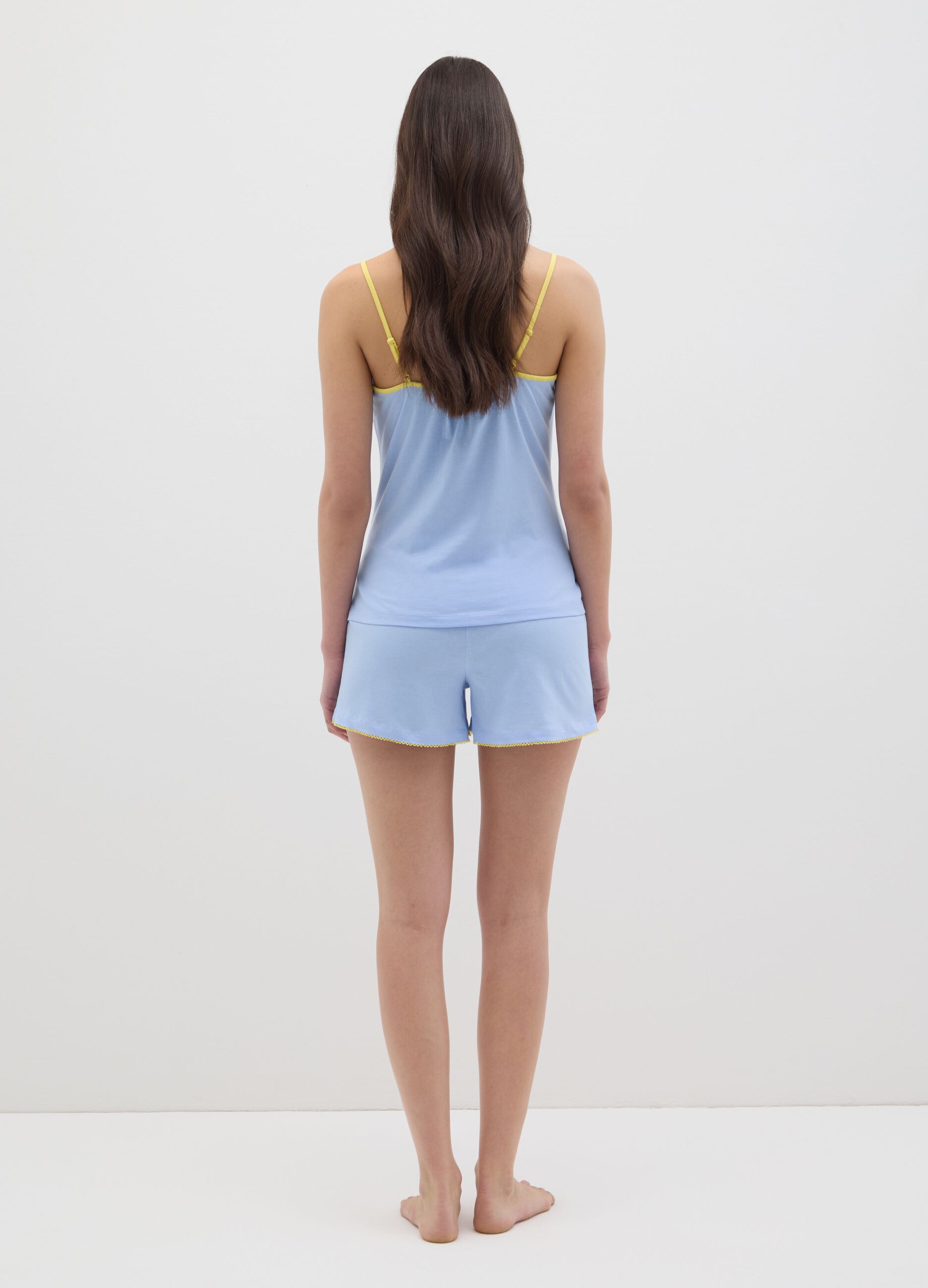 Completo pigiama da donna in puro cotone multicolor regular fit