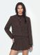 Blazer crop marrone in viscosa elasticizzata_0