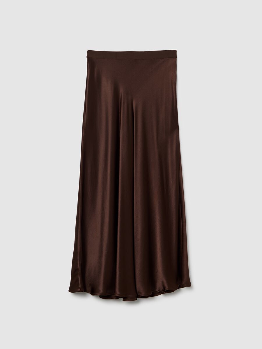 Brown Viscose Long Skirt_5