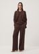 Brown wide-leg trousers with elasticated waistband_0