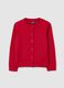 Girls' red regular fit cotton blend cardigan with buttons_0