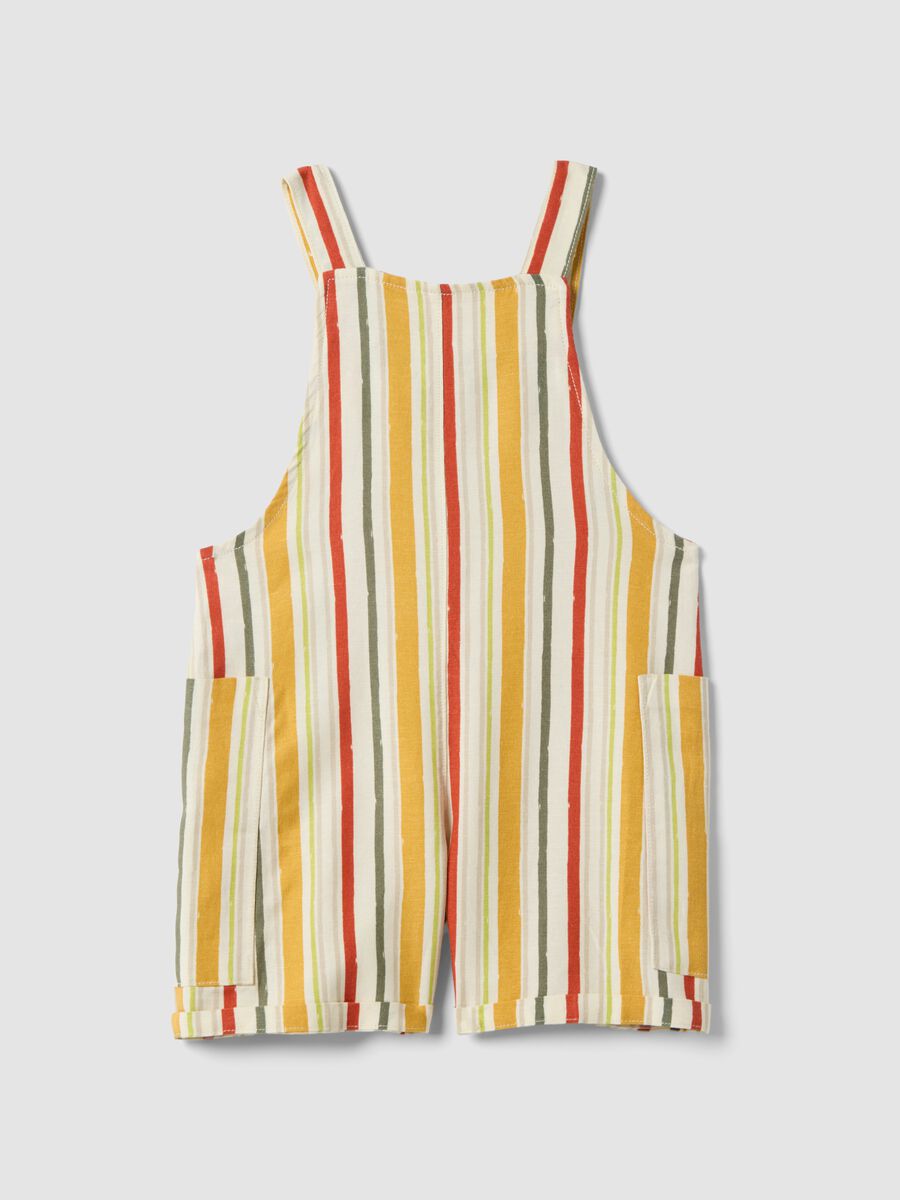 Multicoloured striped viscose blend dungarees for boys with regular fit_1
