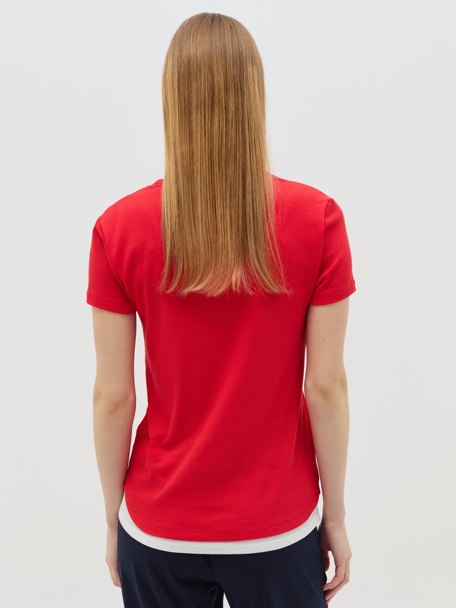 Ribbed maternity T-shirt with granddad neckline_3