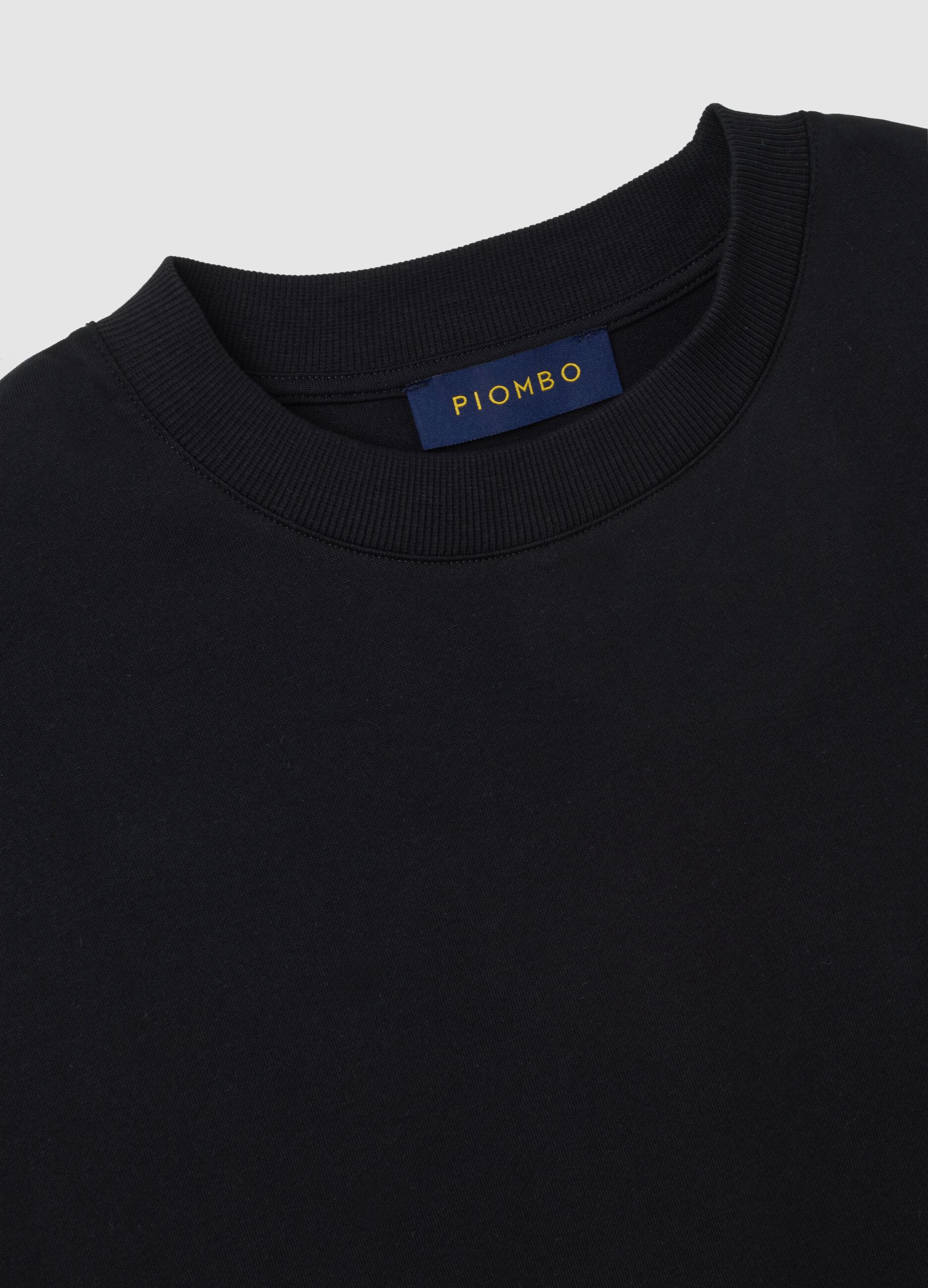 Black Cotton Blend Boxy Fit T-shirt
