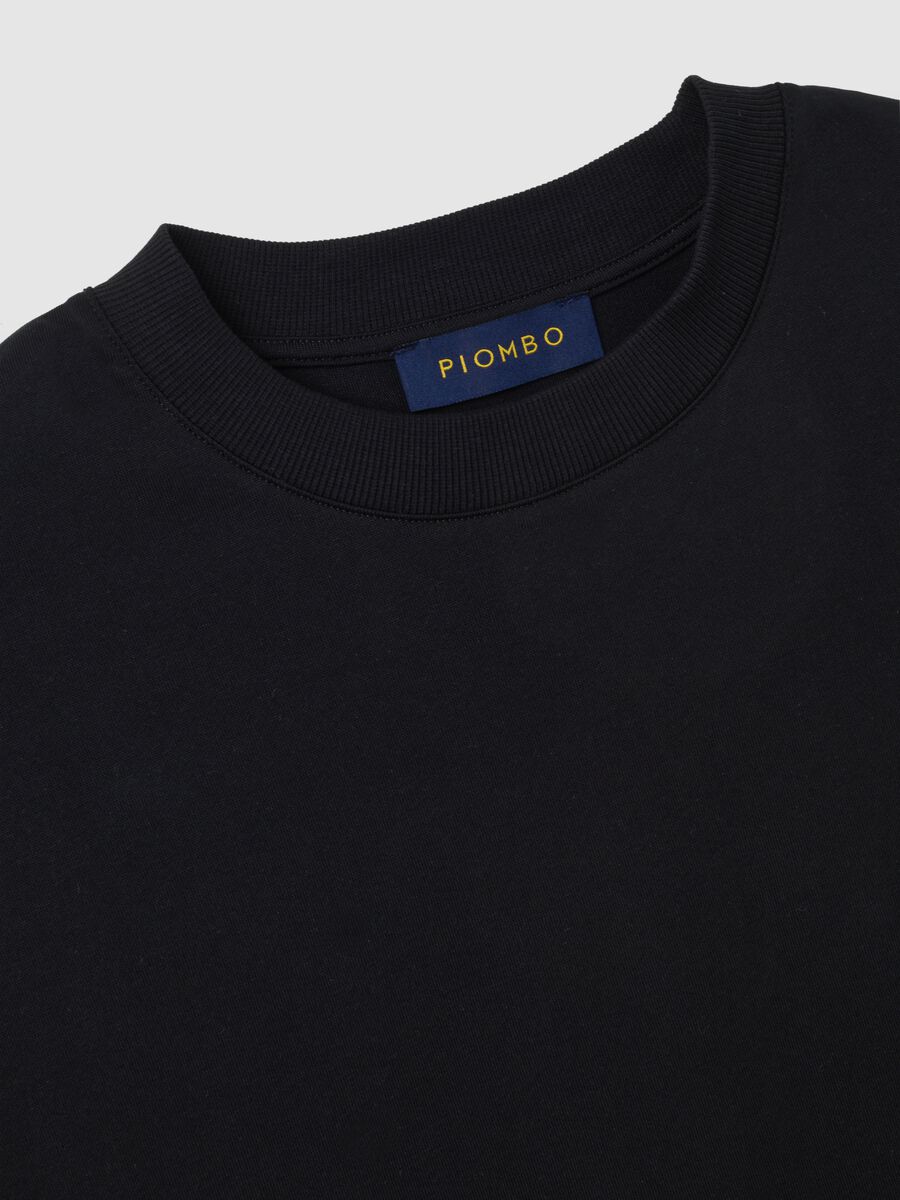 Black Cotton Blend Boxy Fit T-shirt_1