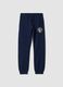 Blue pure cotton joggers with print_0