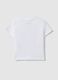 Regular fit white pure cotton t-shirt with print for girls_4