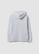 Grey hooded zip-up sweatshirt in pure organic cotton for boys, relaxed fit_1