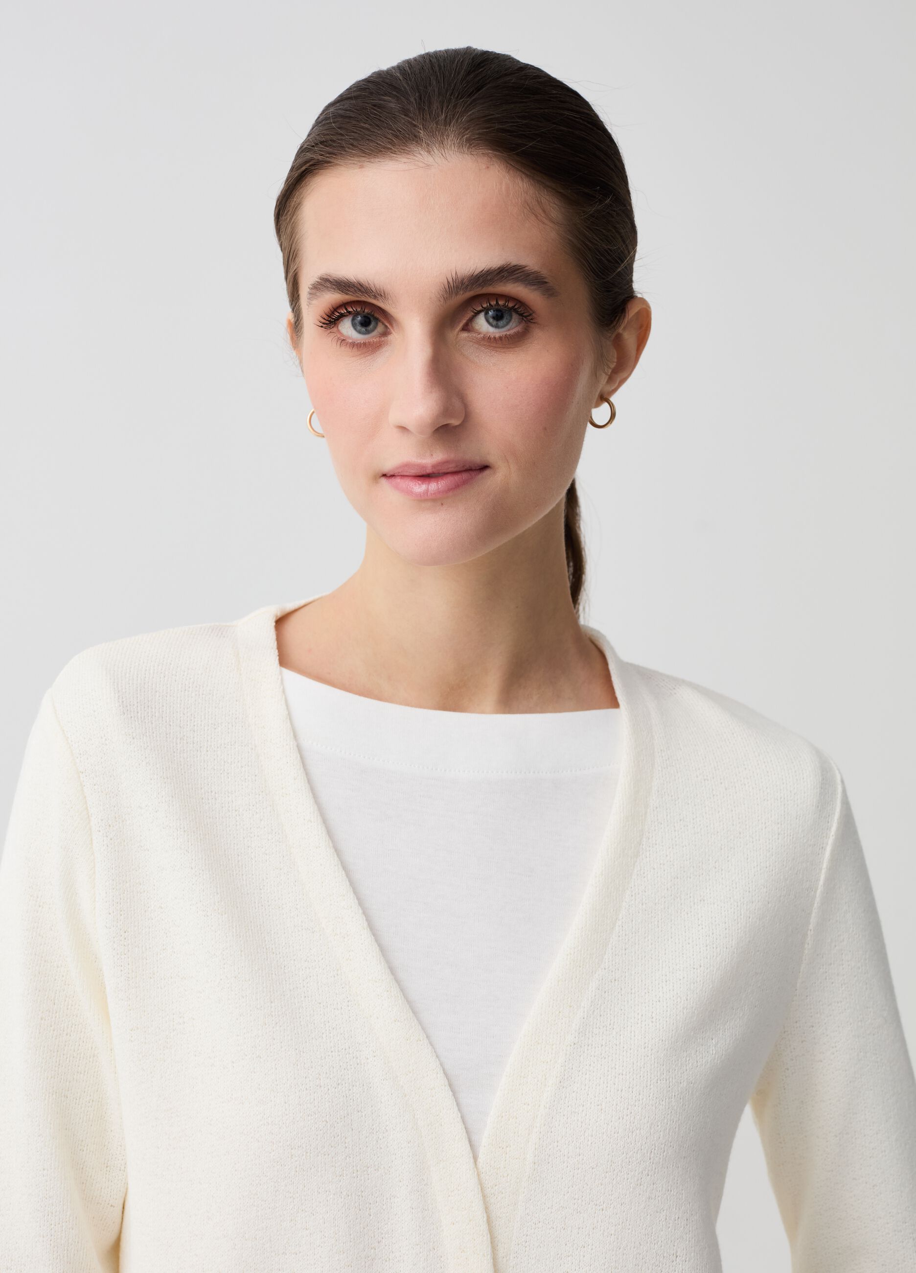 Open mélange cardigan