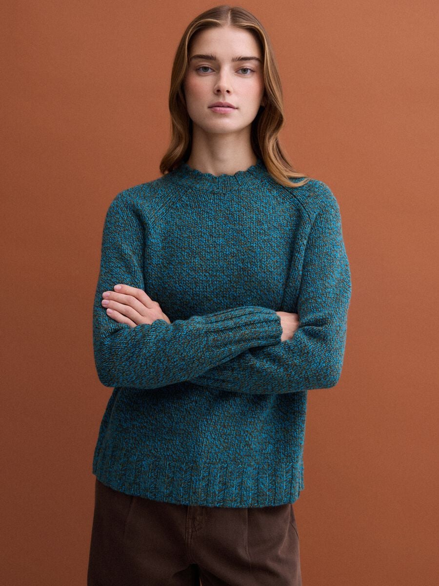 Green wool-blend crew-neck jumper_0