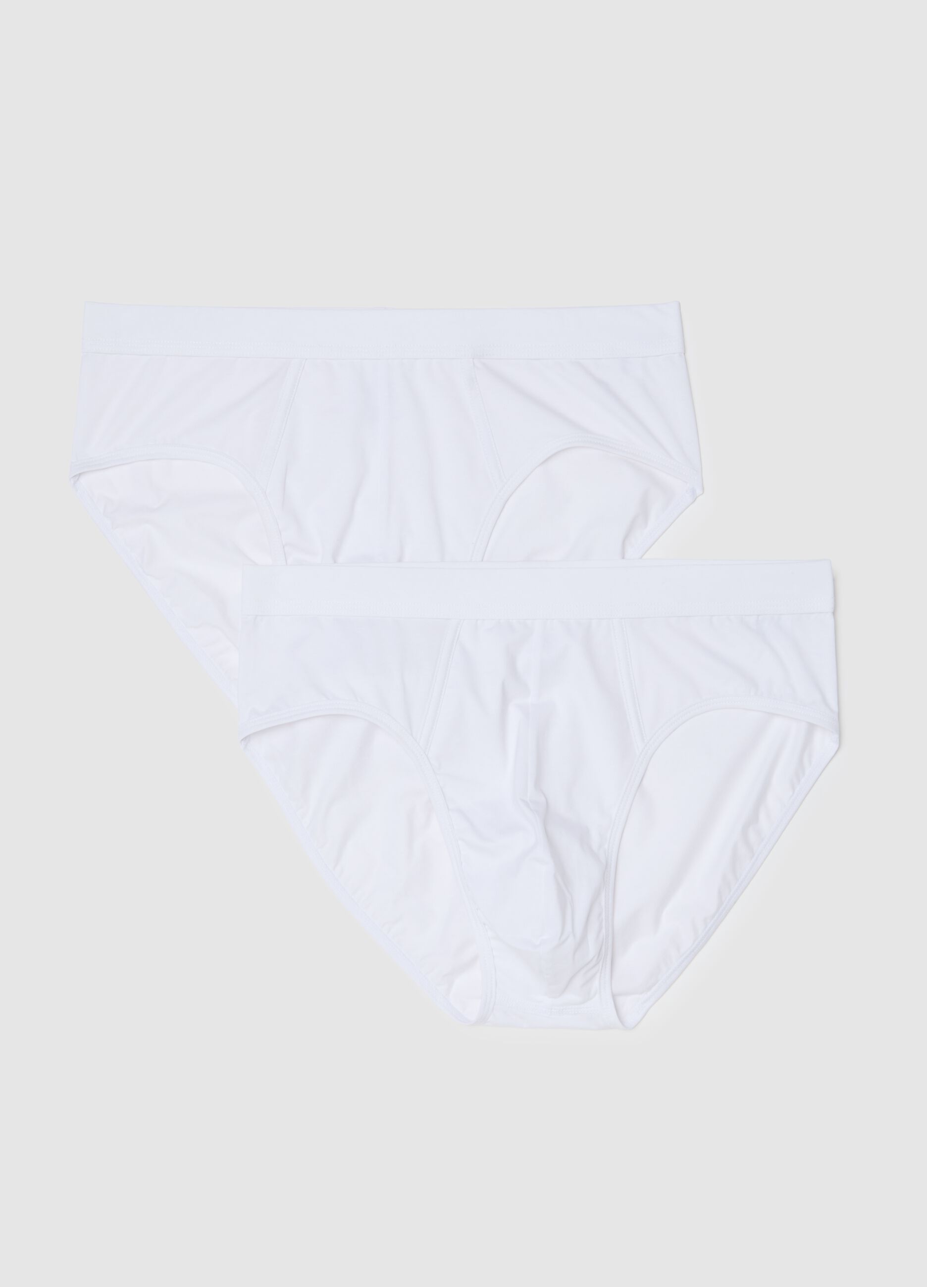 White regular fit stretch cotton slip two-pack
