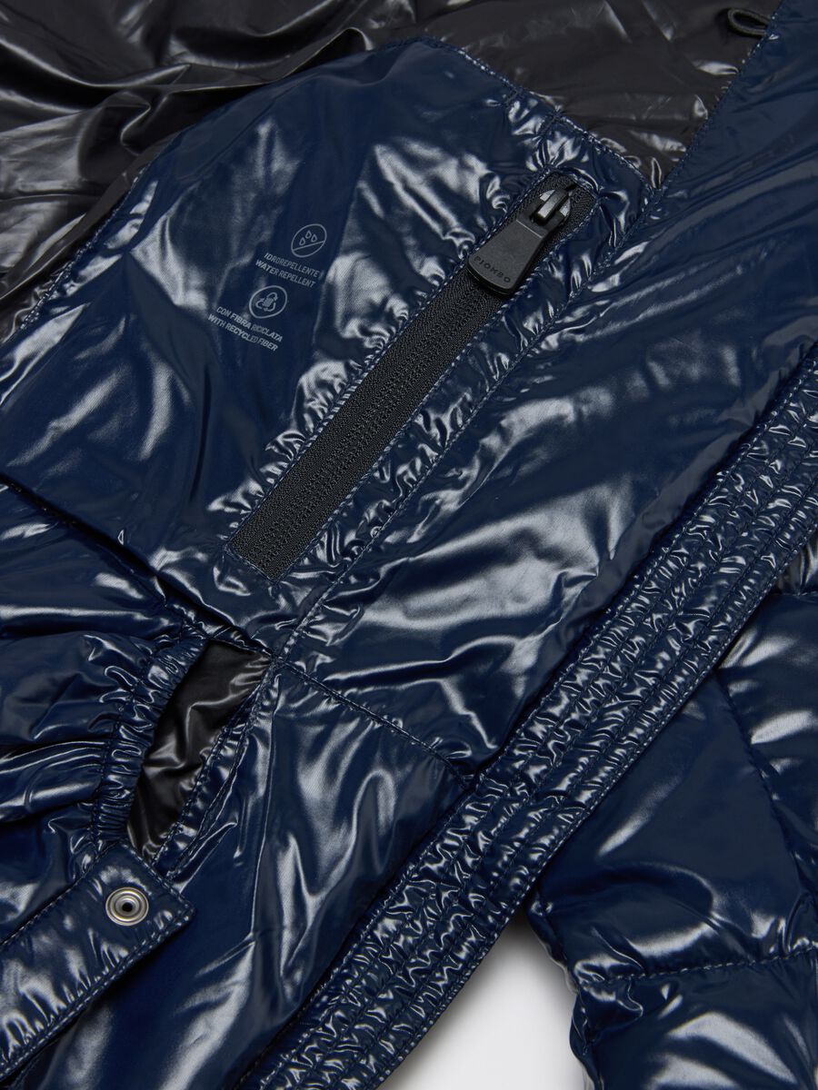 Blue padded water-repellent regular fit jacket_4