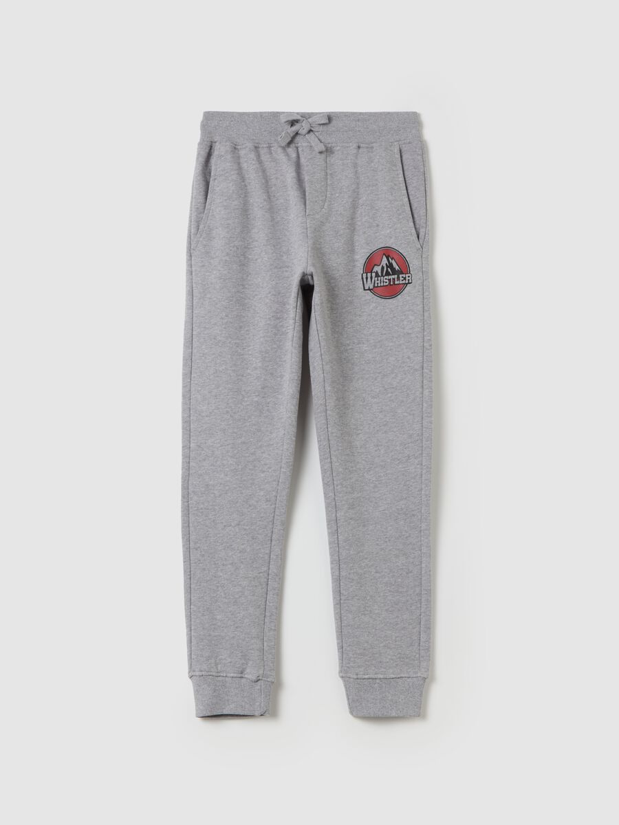Joggers with drawstring and "Whistler" print_3