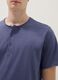 Blue pure cotton T-shirt with seraph collar regular fit_3