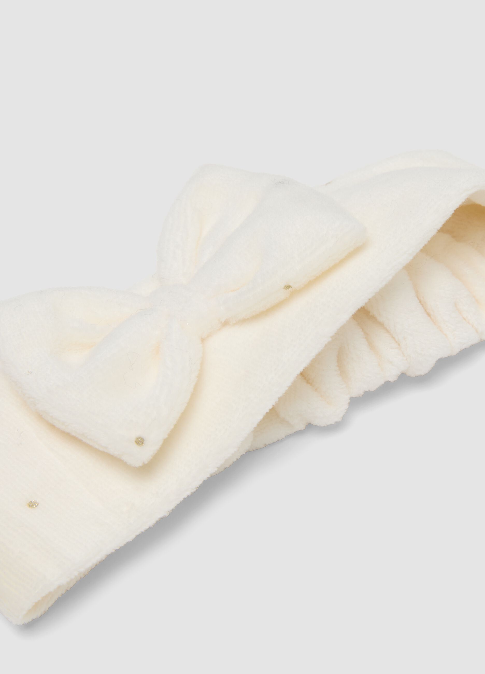 Fascia capelli bianca in misto cotone organico