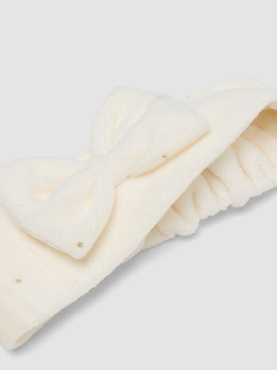 White organic cotton-blend baby headband_2
