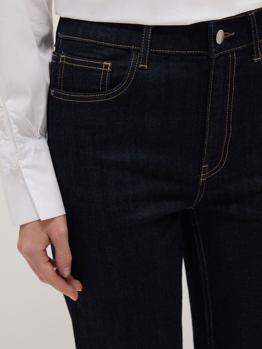 Blue stretch cotton slim fit jeans_3