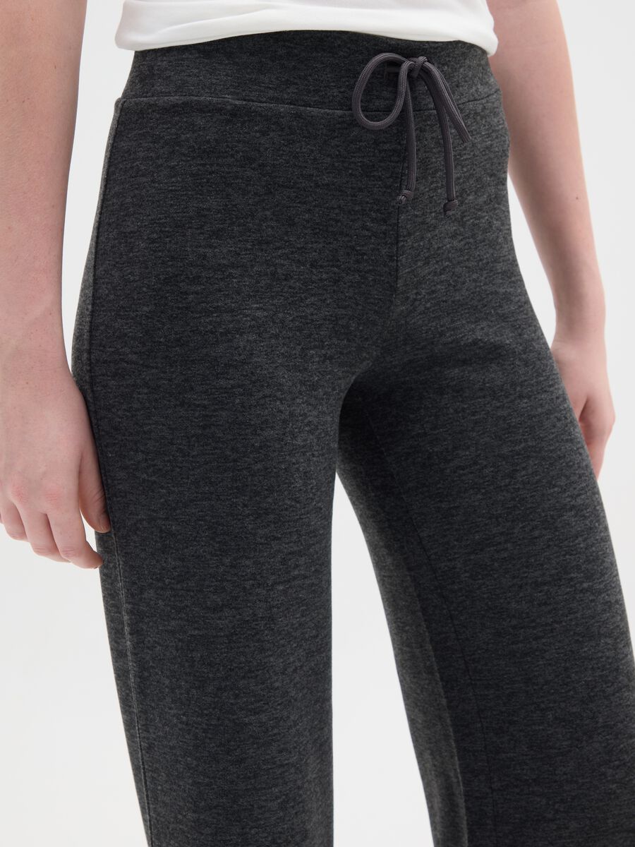 Grey Wide Leg Stretch Trousers_3