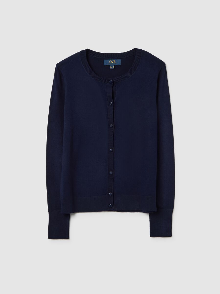 Cardigan blu regular fit con bottoni_4