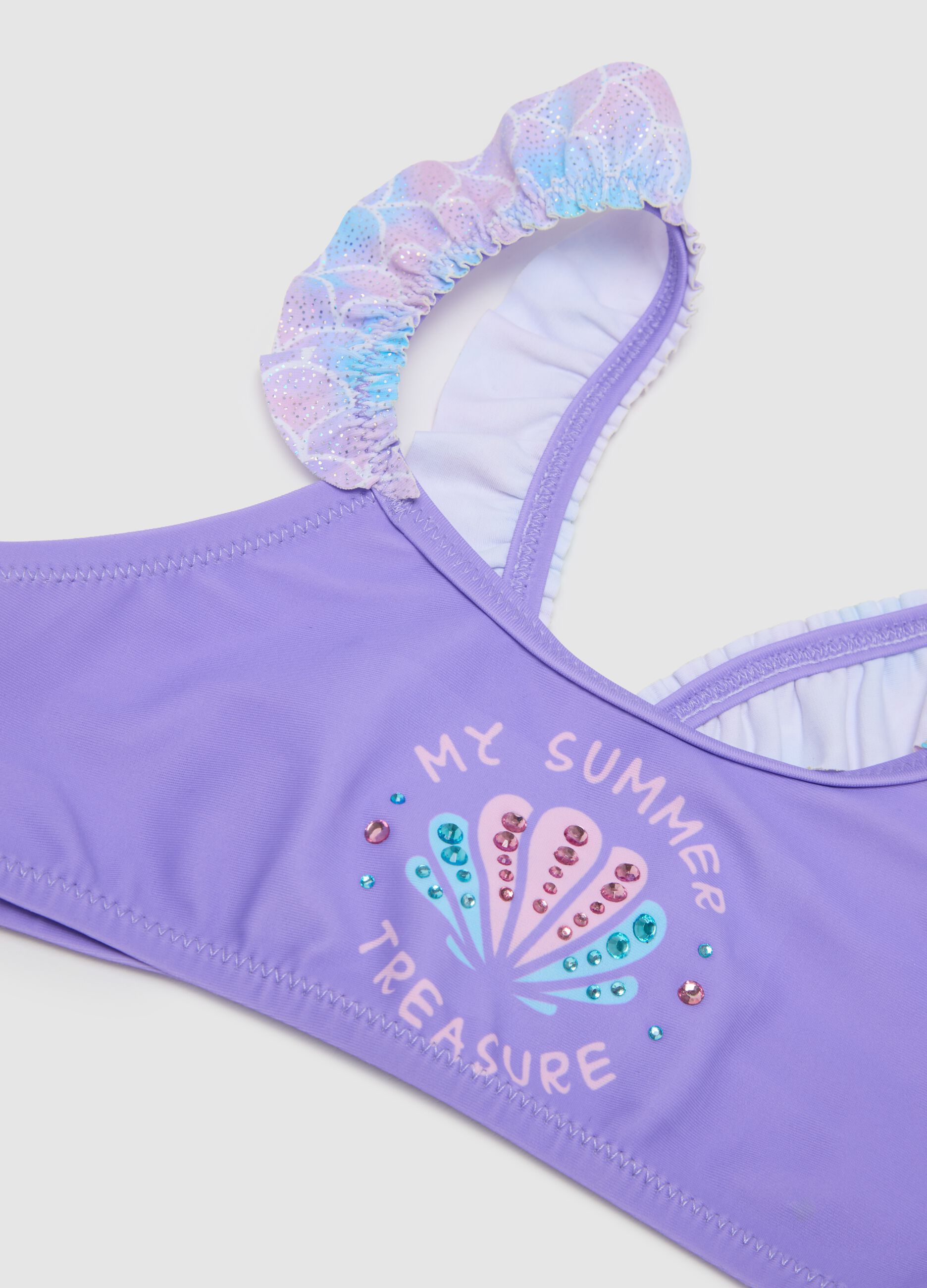 Girls' multicolour stretch blend bikini